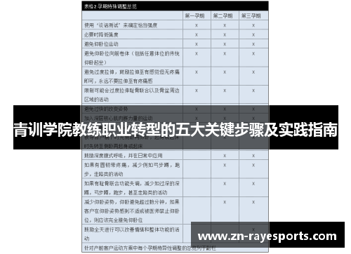 青训学院教练职业转型的五大关键步骤及实践指南 青训学院教练职业转型的五大关键步骤及实践指南