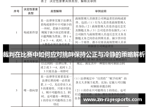 裁判在比赛中如何应对挑衅保持公正与冷静的策略解析